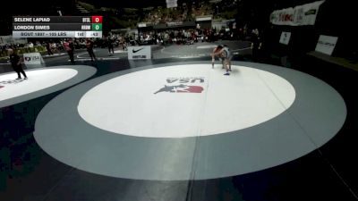 105 lbs Champ. Rd Of 16 - London Simes, RBWC (Rancho Bernardo Wrestling Club) vs Selene Lapiad, Beat The Streets - Los Angeles
