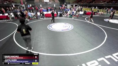 132 lbs Cons. Round 4 - David Sanchez, South High School Wrestling vs Justin Giard, NorCal Gold Rush Wrestling Academy