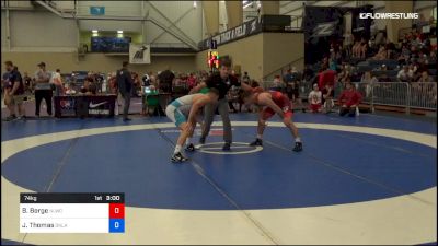 74 kg Semifinal - Brady Berge, Nittany Lion Wrestling Club vs Justin Thomas, Oklahoma