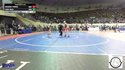 80 lbs Quarterfinal - Kassidy Furra, Western Heights Middle School vs Tory Rice, Prodigy Elite Wrestling