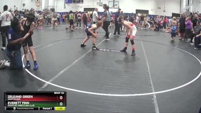 95 lbs Semifinal - Everett Finn, Grizzlies Wrestling Club vs Zeleand Green, Unattached