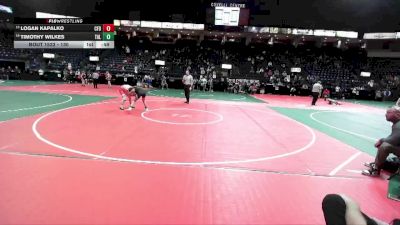 130 lbs Cons. Round 2 - Timothy Wilkes, TAL2 vs Logan Kapalko, CFD2