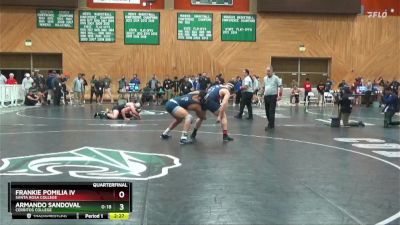 197 lbs Quarterfinal - Armando Sandoval, Cerritos College vs Frankie Pomilia IV, Santa Rosa College