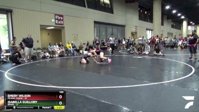 130 lbs Round 2 (6 Team) - Emery Wilson, TN AAU- Havok vs Isabella Guillory, BRAWL