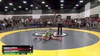 112 lbs Placement Matches (8 Team) - Mason Comegys, Rebellion vs Lincoln Robideau, Minions Black (GA)