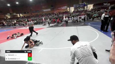 49 lbs Quarterfinal - Levi Talmich, Pikes Peak Warriors vs Beyeler Dumbleton, Bear Cave