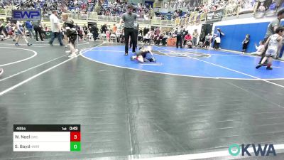 46 lbs Quarterfinal - Wyatt Noel, Cowboy Wrestling Club vs Silas Boyd, Harrah Little League Wrestling