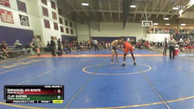 197 lbs Cons. Round 2 - Emmanuel Ayi-bonte, Missouri Valley vs Clay Guenin, Marian University (IN)