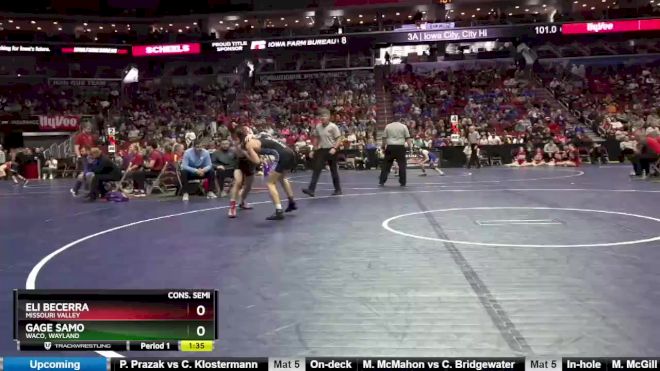 1A-113 lbs Cons. Semi - Eli Becerra, Missouri Valley vs Gage Samo, WACO, Wayland