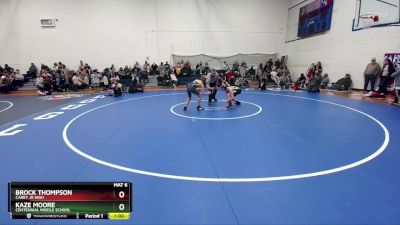 103-104 lbs Round 3 - Kaze Moore, Centennial Middle School vs Brock Thompson, Carey Jr High