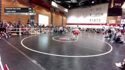 175 lbs Champ. Round 1 - Cody West, Lander Valley vs Trenton Williams, Rawlins