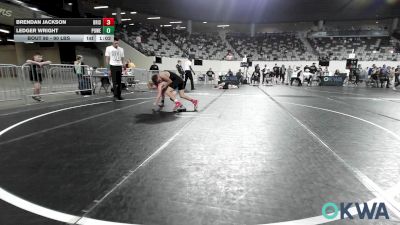 90 lbs 2nd Place - Brendan Jackson, Bristow Elementary Wrestling Club vs Ledger Wright, Powerhouse