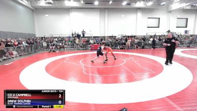 120 lbs 1st Place Match - Co`ji Campbell, Wisconsin vs Drew Dolphin, B.A.M. Training Center