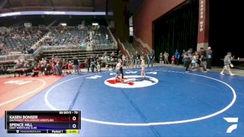 70 lbs Quarterfinal - Kasen Bonser, Southwest Wolverines Wrestling vs Spence Hill, Cody Wrestling Club