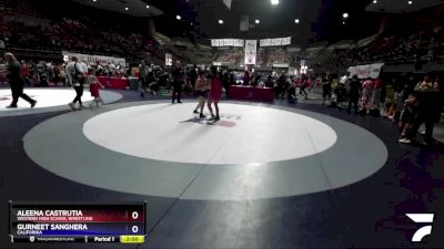 152 lbs Round 3 - Aleena Castrutia, Western High School Wrestling vs Gurneet Sanghera, California