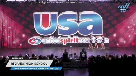 Redands High School - Varsity Song/Pom Intermediate -- Small (5-7) [2023 Varsity Song/Pom Intermediate -- Small (5-7) Day 2] 2023 USA Spirit & Junior Nationals/Collegiate Championships