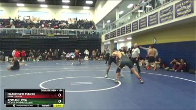 184 lbs Quarterfinal - Roman Loya, Mt. San Antonio College vs Francisco Marin, Delta College