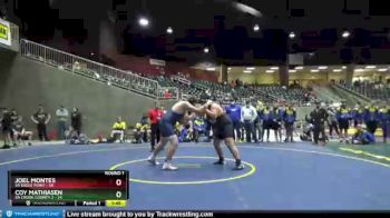 285 lbs Round 1 (4 Team) - Coy Mathiasen, 5A Crook County 2 vs Joel Montes, 5A Eagle Point