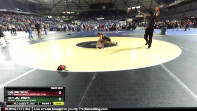 110 lbs Cons. Round 2 - Colton West, White River Hornets Wrestling Club vs Declan Jones, Ascend Wrestling Academy