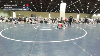 100 lbs Champ. Round 2 - Kayshalee Santos, Three Style Of Oklahoma vs Tory Rice, Prodigy Elite
