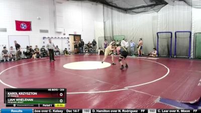 215 lbs Cons. Round 4 - Liam Whelehan, Mcquaid Jesuit vs Karol Krzyszton, St Francis