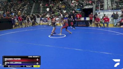 83 lbs Cons. Round 2 - Braiden Foster, NV vs Seth Hollerman, PA