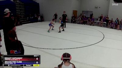 75 lbs Round 1 (6 Team) - Kealey Hathaway, Nebraska Blue Girls vs Brooklynn Cline, Kansas Girls