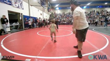 52 lbs Consi Of 16 #2 - Griffon Alfaro, Grove Takedown Club vs Tyr Rodriquez, Salina Wrestling Club