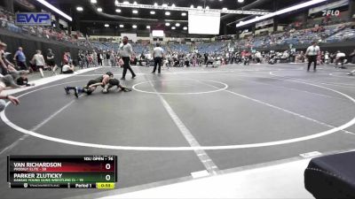 76 lbs Quarterfinal - Parker Zluticky, Kansas Young Guns Wrestling Cl vs Van Richardson, Prodigy Elite