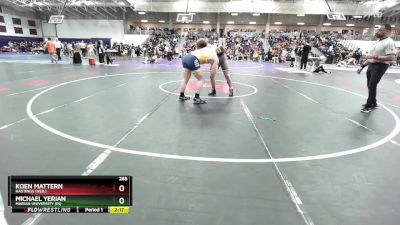 285 lbs Champ. Round 1 - Michael Yerian, Marian University (IN) vs Koen Mattern, Hastings (Neb.)