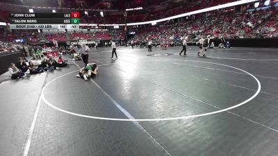 132 lbs Cons. Sub-quarters - John Clum, Lakeside Lutheran vs Talon Berg, Osceola