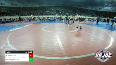 92 lbs Consi Of 16 #2 - Kyler Ward, Cushing Tigers vs Marcus Salgado, Austin Texas Wrestling Club