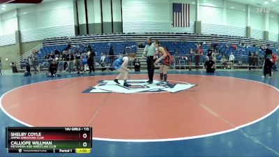 115 lbs Cons. Round 2 - Calliope Willman, Metamora Kids Wrestling Club vs Shelby Coyle, Amped Wrestling Club