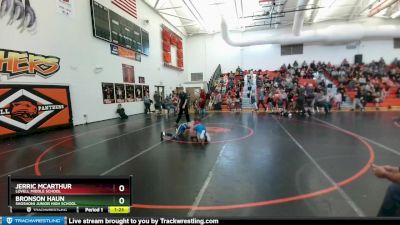 84 lbs Semifinal - Jerric McArthur, Lovell Middle School vs Bronson Haun, Shoshoni Junior High School