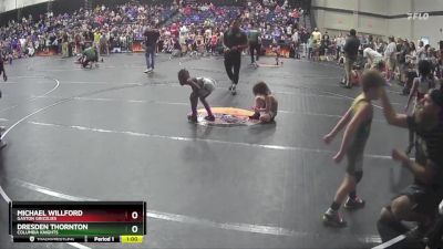 55 lbs Champ. Round 1 - Dresden Thornton, Columbia Knights vs Michael Willford, Gaston Grizzlies