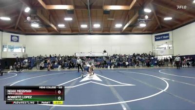 133 lbs Semifinal - Roberto Lopez, Menlo College vs Noah Messman, Menlo College