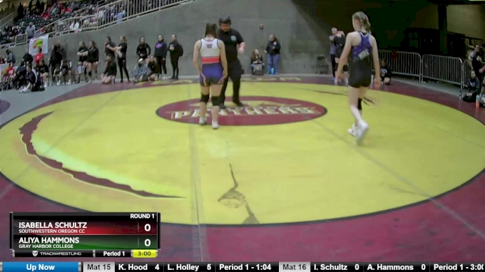 101-109 lbs Round 1 - Isabella Schultz, Southwestern Oregon CC vs Aliya Hammons, Gray Harbor College