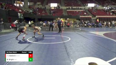 95 lbs 1st Place Match - Tyler Baldwin, Black Hills Wrestling Academy vs Bodee Bright, Sidney Wrestling Club