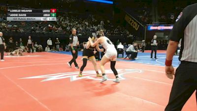 155 Class 1 lbs 1st Place Match - Addie Davis, Adrian vs Lorelei Weaver, Lafayette County
