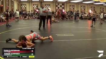 91 lbs Champ. Round 1 - Evan Closterman, Yale Street vs Parker Humphrey, Princeton WC