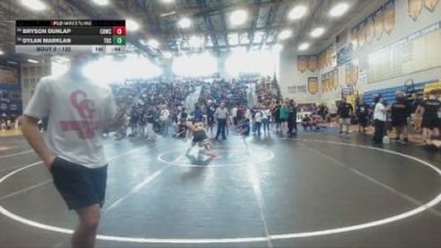 132 lbs Cons. Round 2 - Dylan Marklan, Land O Lakes High vs Bryson Dunlap, Lake City Wrestling Club