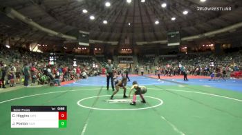 90 lbs Semifinal - Caleb Higgins, Catoosa Youth Wrestling vs Jaxen Poston, Tulsa Blue T Panthers