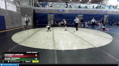 85 lbs Champ. Round 1 - Ryder Zickgraf, Fighting Squirrels vs Caydence Aargard, 208 Badgers