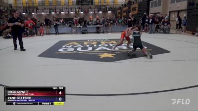 102 lbs Quarterfinal - Riker Dewitt, Big Game Wrestling Club vs Zane Gillespie, Premier Wrestling Center