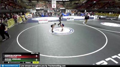 70 lbs Cons. Round 3 - Addison Morton, Trifecta Wrestling vs Sophia Verdugo, California