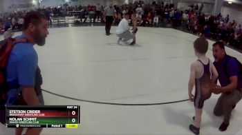 21 lbs Quarterfinal - Stetson Crider, Bridgeport Wrestling Club vs Nolan Schmit, Wahoo Wrestling Club