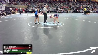 120 lbs Quarterfinal - Aryannah Burley, Kenwood vs Emma Hardeman, Northern-Cal