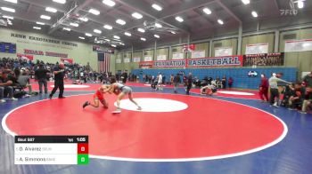 128 lbs Quarterfinal - Damian Alvarez, Selma vs Aiden Simmons, Bakersfield