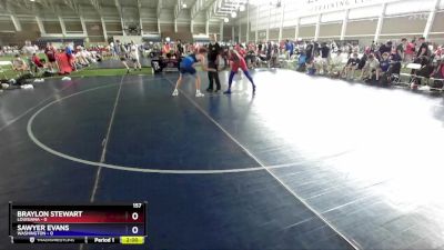 157 lbs 2nd Wrestleback (8 Team) - Braylon Stewart, Louisiana vs Sawyer Evans, Washington