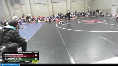 49-58 lbs Round 1 - Alyanna Montiel, Ascend Wrestling Academy vs Braelyn Humphrey, Blaine Barracudas Wrestling Club